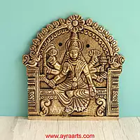 Brass Ashtalakshmi Engraved Wall Plates Set of 8 Pcs - 6 Inch Height