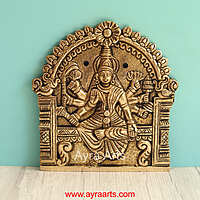 Brass Ashtalakshmi Engraved Wall Plates Set of 8 Pcs - 6 Inch Height