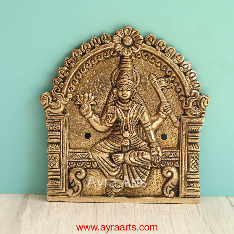 Brass Ashtalakshmi Engraved Wall Plates Set of 8 Pcs - 6 Inch Height