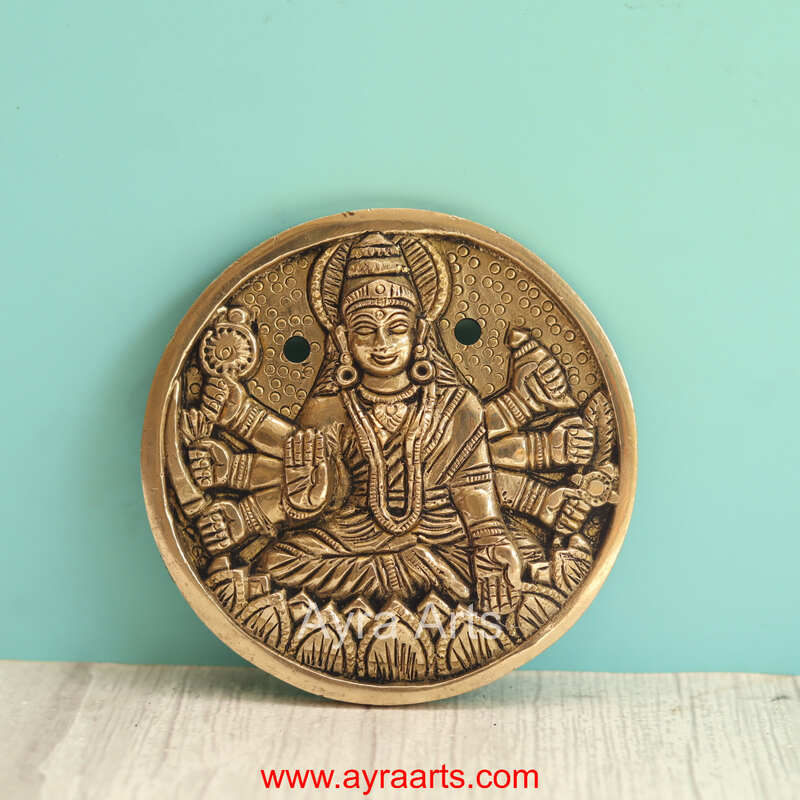 Brass Superfine Ashtalakshmi Engraved Wall Plates Set of 8 Pcs - 4 Inch Height