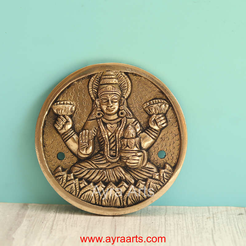 Brass Superfine Ashtalakshmi Engraved Wall Plates Set of 8 Pcs - 4 Inch Height