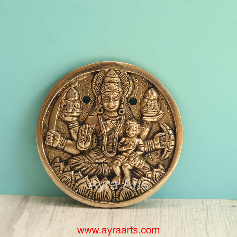 Brass Superfine Ashtalakshmi Engraved Wall Plates Set of 8 Pcs - 4 Inch Height