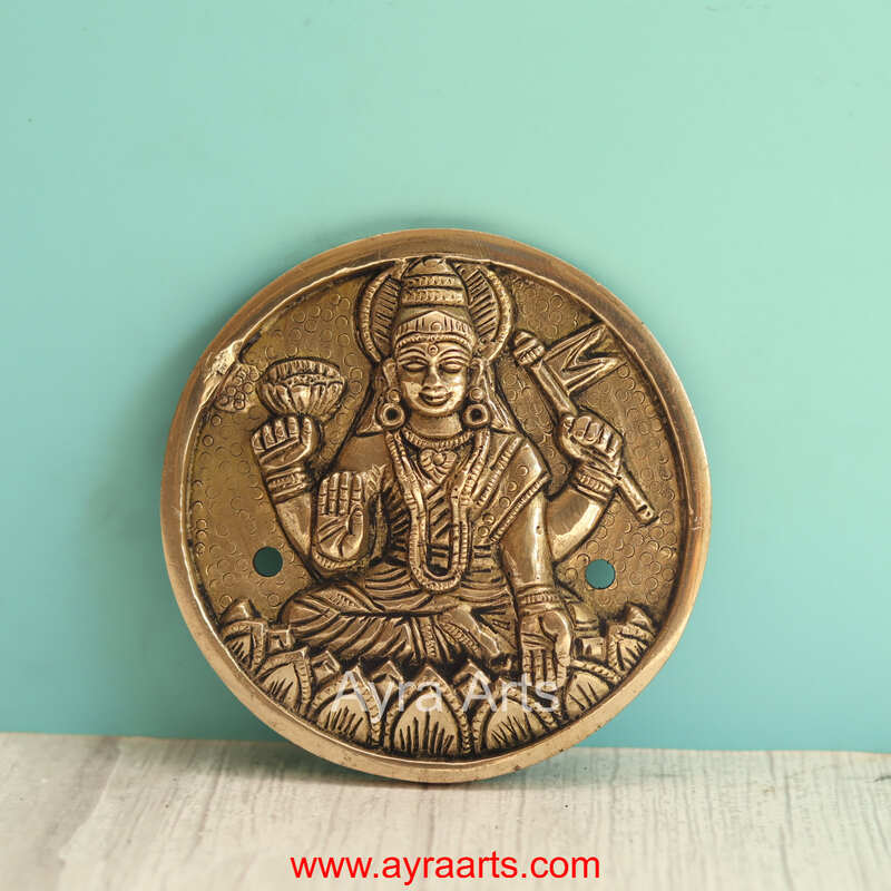Brass Superfine Ashtalakshmi Engraved Wall Plates Set of 8 Pcs - 4 Inch Height