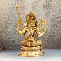 Brass Lalitha Devi Statue Idol On Base for Home Decor Temple - 10.5 Inch Height