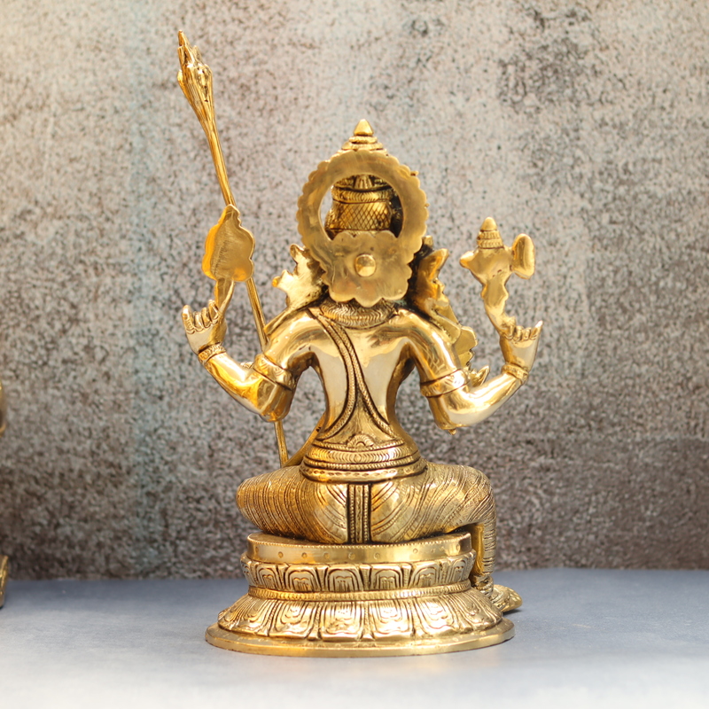 Brass Lalitha Devi Statue Idol On Base for Home Decor Temple - 10.5 Inch Height