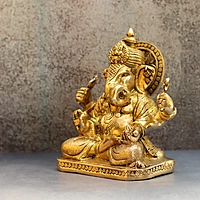 Super Solid Brass Ganesh Idol - 9 Inch Height