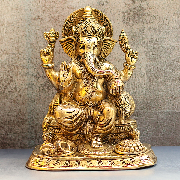 Brass Ganesha Idol - 12 Inch Height