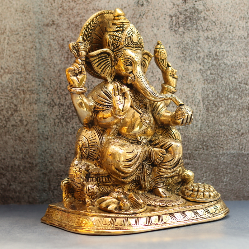 Brass Ganesha Idol - 12 Inch Height