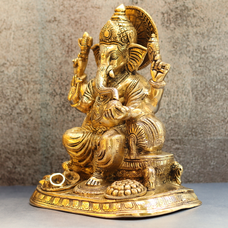Brass Ganesha Idol - 12 Inch Height