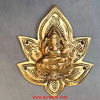 Brass Ganesha Wall Plate - 9 Inch Height