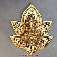 Brass Ganesha Wall Plate - 9 Inch Height