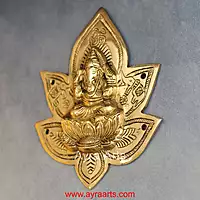 Brass Ganesha Wall Plate - 9 Inch Height