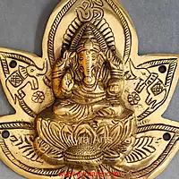 Brass Ganesha Wall Plate - 9 Inch Height