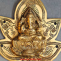 Brass Ganesha Wall Plate - 9 Inch Height