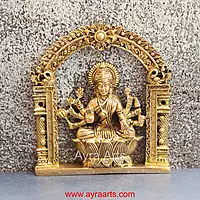 Brass Ashta Lakshmi Wall Art Plate Set for Pooja Room Decor - 6 Inch Height