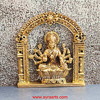 Brass Ashta Lakshmi Wall Art Plate Set for Pooja Room Decor - 6 Inch Height