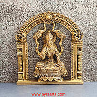 Brass Ashta Lakshmi Wall Art Plate Set for Pooja Room Decor - 6 Inch Height