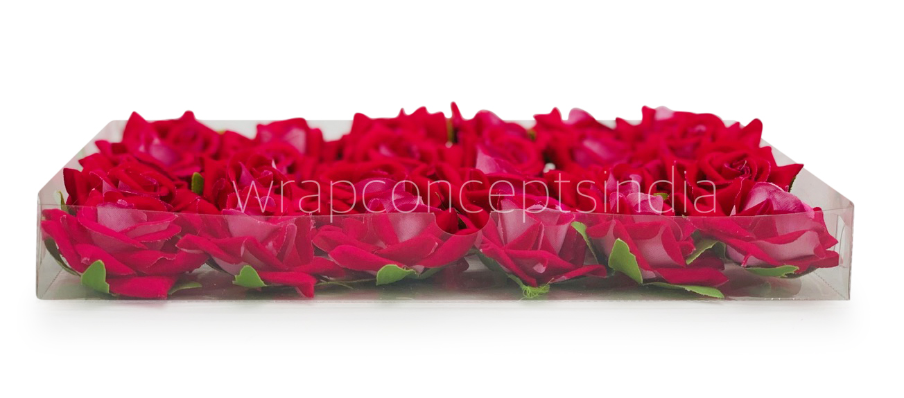 Rose With Leaves - Fuchsia Pink