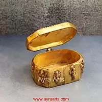 Dhashavatharam Engraved Storage Box In Pure Brass - 6 Inch Length