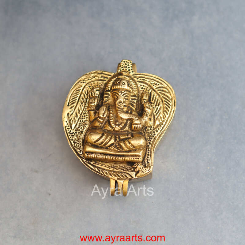 Brass Ganesha Storage Box - 3.5 Inch Length