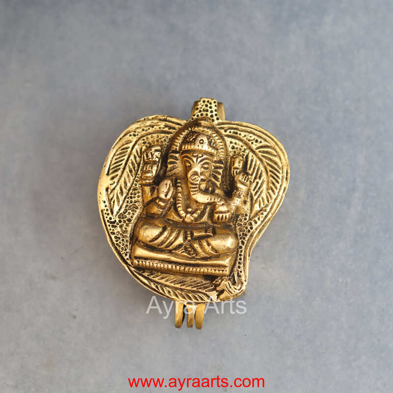 Brass Ganesha Storage Box - 3.5 Inch Length