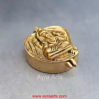 Brass Ganesha Storage Box - 3.5 Inch Length