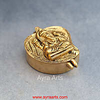 Brass Ganesha Storage Box - 3.5 Inch Length
