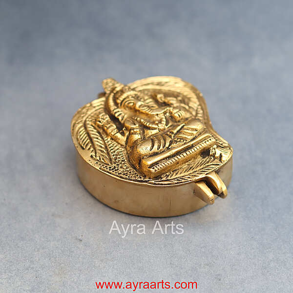 Brass Ganesha Storage Box - 3.5 Inch Length