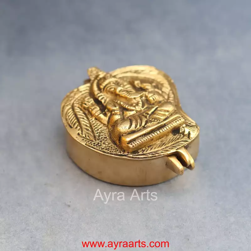 Brass Ganesha Storage Box - 3.5 Inch Length