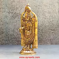 Brass Tirupati Balaji Venkateshwara Swami Idol - 8 inch Height | Magnificent Lord Vishnu Avatar