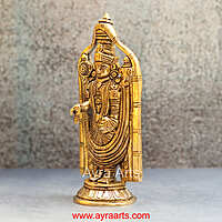 Brass Tirupati Balaji Venkateshwara Swami Idol - 8 inch Height | Magnificent Lord Vishnu Avatar