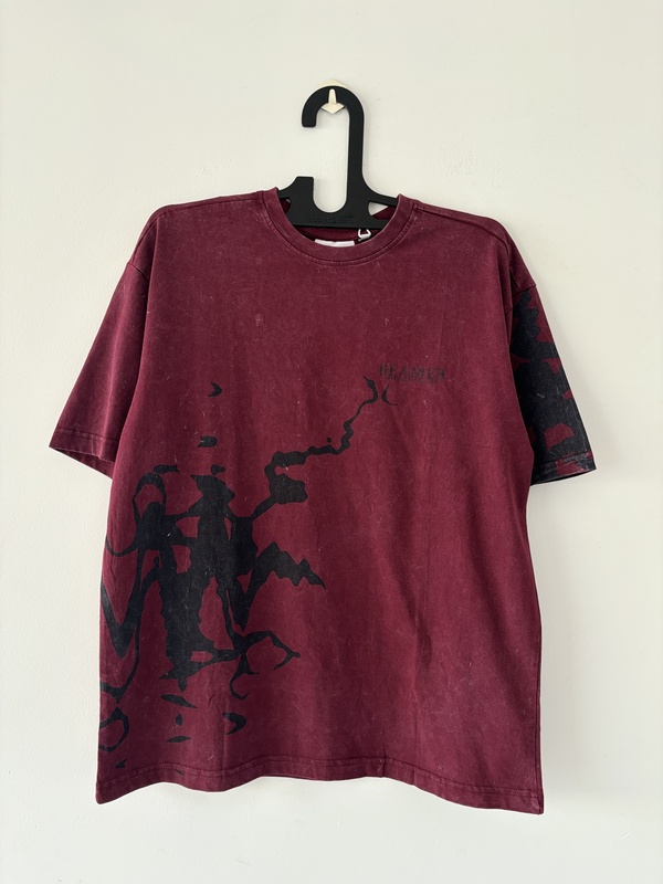 Maroon Acid-wash Oversized