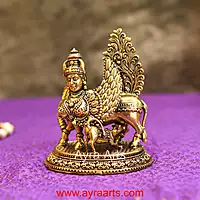 Premium Brass Kamadhenu The Wish-Fulfilling Cow Surabhi Statue - 4 Inch Height