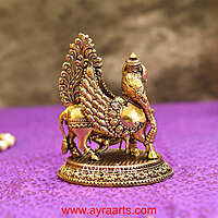 Premium Brass Kamadhenu The Wish-Fulfilling Cow Surabhi Statue - 4 Inch Height