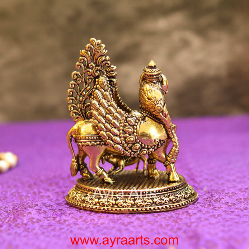 Premium Brass Kamadhenu The Wish-Fulfilling Cow Surabhi Statue - 4 Inch Height