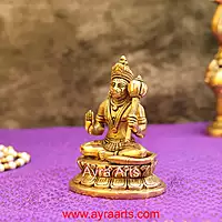 Brass Lord Hanuman Blessing Statue - 5 Inch Height