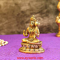 Brass Lord Hanuman Blessing Statue - 5 Inch Height