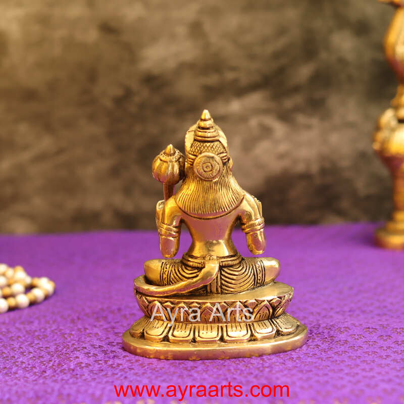 Brass Lord Hanuman Blessing Statue - 5 Inch Height