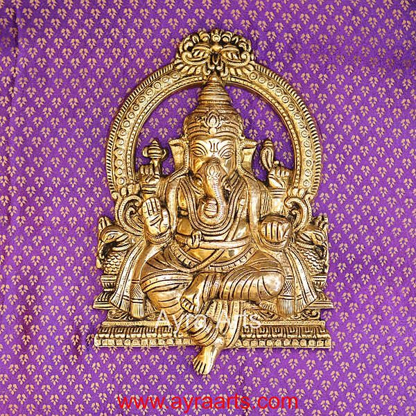 Brass Thiruachi Ganesha Wall Hanging Mount – 11.5