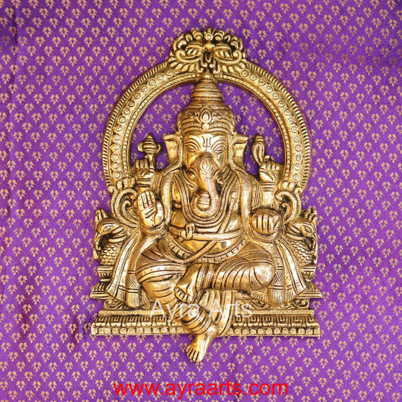 Brass Thiruachi Ganesha Wall Hanging Mount – 11.5