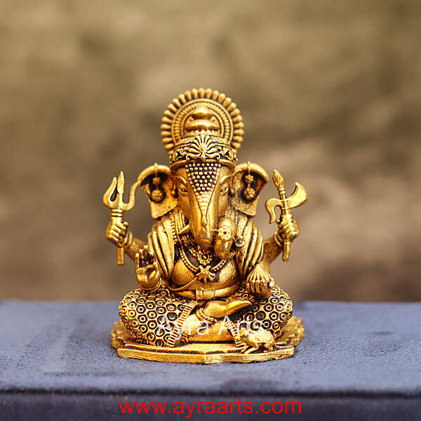 Premium Miniature Lord Ganesh Idol - 2 Inch Height