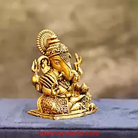 Premium Miniature Lord Ganesh Idol - 2 Inch Height