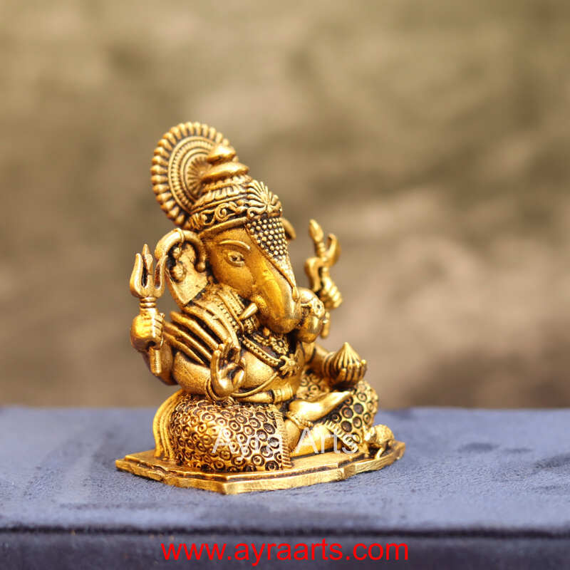 Premium Miniature Lord Ganesh Idol - 2 Inch Height