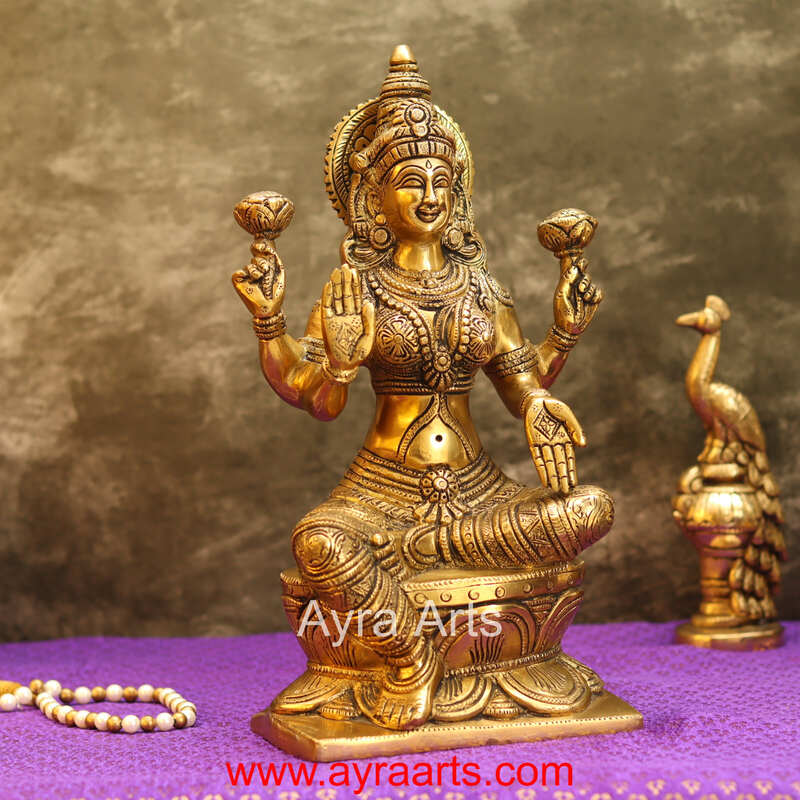 Handcrafted Brass Maa Lakshmi Devi Idol - 12 Inch Height