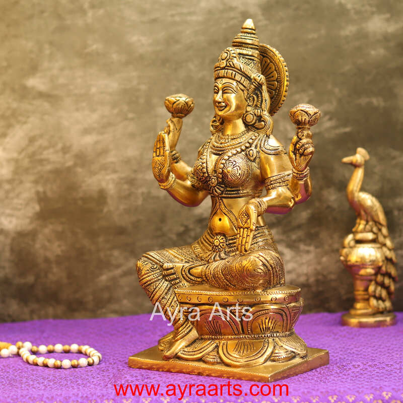 Handcrafted Brass Maa Lakshmi Devi Idol - 12 Inch Height
