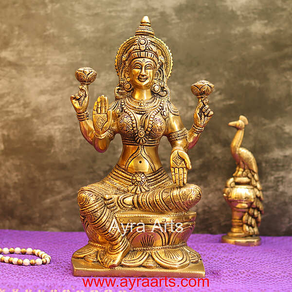 Handcrafted Brass Maa Lakshmi Devi Idol - 12 Inch Height