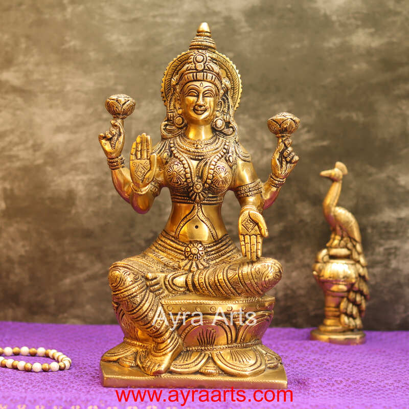 Handcrafted Brass Maa Lakshmi Devi Idol - 12 Inch Height