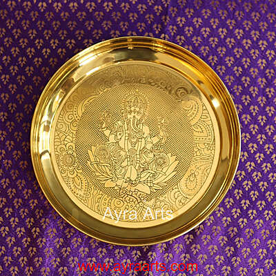 Brass Ganesha Plate For Pooja
