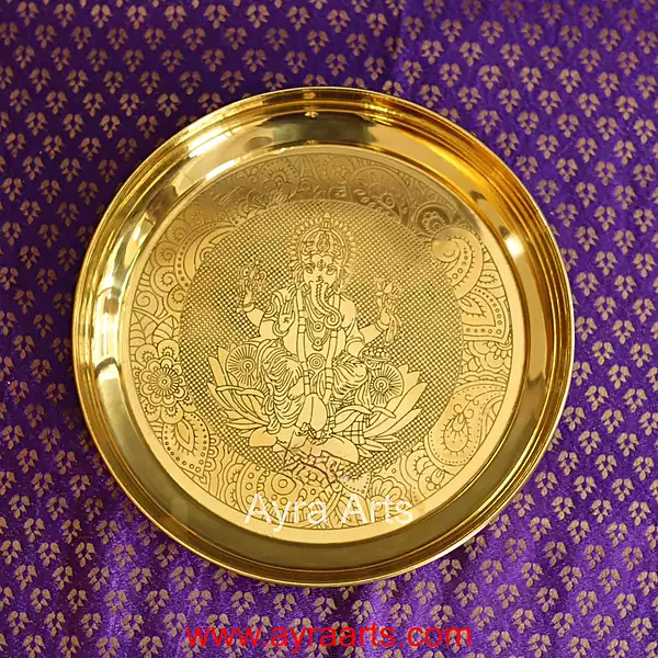 Brass Ganesha Plate For Pooja