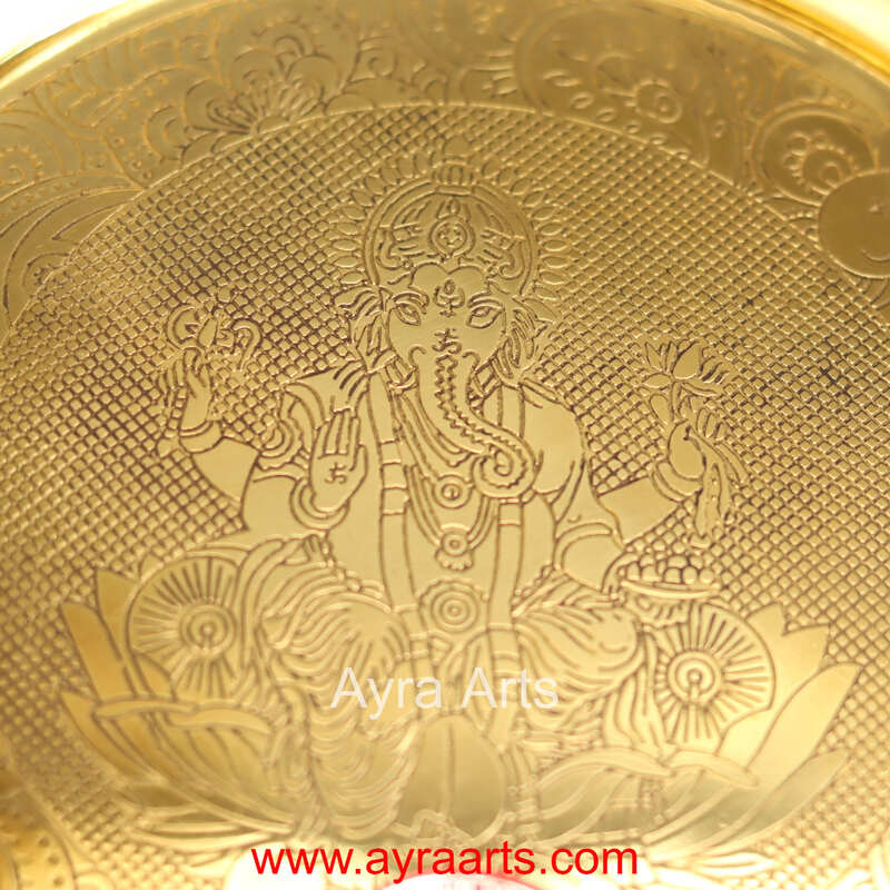 Brass Ganesha Plate For Pooja